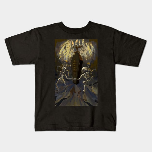 Dancing skeletons Kids T-Shirt by Helgiis